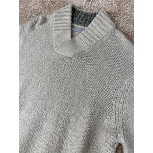 John Henry Mens Large Gray Shawl Collar Ribbed Knit Pullover Sweater Grandpacore